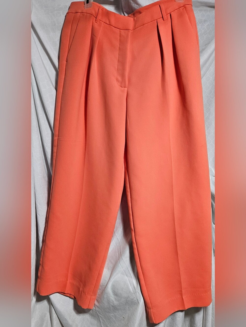 Banana Republic Women’s 14 Sherbert Orange Pleated Wide Leg Dress Pants (Rrw)